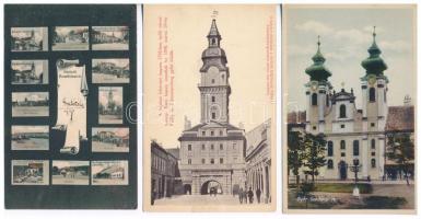 9 db RÉGI magyar városképes lap / 9 pre-1945 Hungarian town-view postcards