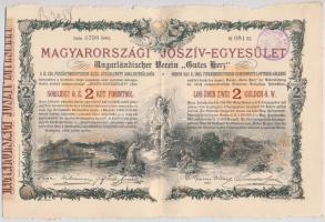 Budapest 1888. Magyarországi Jószív-Egyesület (4x) sorsjegykölcsön 2Ft-ról, szárazpecséttel, bélyegzéssel, sorszámkövetők T:II