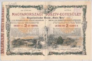Budapest 1888. "Magyarországi Jószív-Egyesület" (4x) sorsjegykölcsön 2Ft-ról, szárazpecsét...