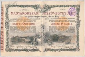 Budapest 1888. "Magyarországi Jószív-Egyesület" (4x) sorsjegykölcsön 2Ft-ról, szárazpecsét...