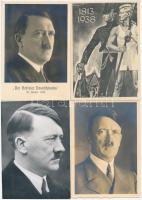 10 db RÉGI képeslap: Hitler, náci propaganda, alkalmi bélyegzések / 10 pre-1945 postcards: Hitler, Nazi propaganda, NSDAP, So. Stpl.