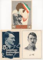 10 db RÉGI képeslap: Hitler, náci propaganda, alkalmi bélyegzések / 10 pre-1945 postcards: Hitler, N...