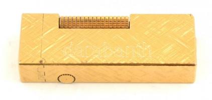 Aranyozott Dunhill öngyújtó, h: 6,5 cm