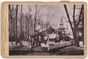 5 db RÉGI magyar városképes lap: éttermek, vendéglők; közte 1 kartonra ragasztott fotó az Ezredéves ...