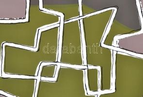 Frank Magda (1914-1997): Szoborterv. Monotípia, papír, jelzett, 49x34,5 cm