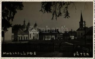 1941 Magyarlápos, Oláhlápos, Targu Lapus; Fő tér, templomok, Fuchs Herman üzlete / main square, churches, shop. photo