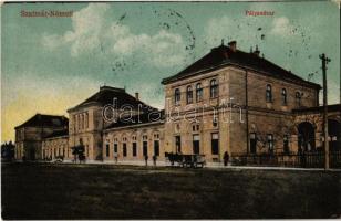 Szatmárnémeti, Satu Mare; pályaudvar, vasútállomás / railway station + 1940 Szatmárnémeti visszatért So. Stpl