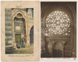 5 db RÉGI képeslap: arab folklór, Egyiptom, Párizs, London / 5 pre-1945 postcards: Arabian folklore,...