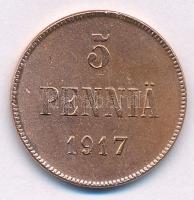 Finnország / Kerenszkij kiadás 1917. 5p Cu "II. Miklós" T:1-,2 ph. Finland / Kerensky issu...