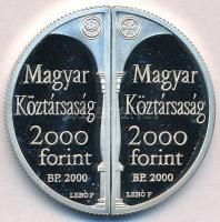 2000. 2000Ft Ag Lórántffy Zsuzsanna / Sárospatak (2xklf) tanúsítvánnyal T:PP fo.  Hungary 2000. 2000 Forint Ag Zsuzsanna Lórántffy / Sárospatak (2xdiff) with certificate C:PP spot  Adamo EM167