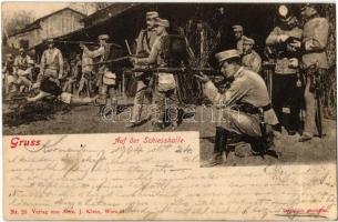 1904 Gruss auf der Schiesshalle / K.u.K. (Austro-Hungarian) military, shooting training (Rb)
