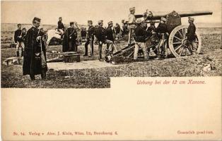 Übung bei der 12 cm Kanone / K.u.K. (Austro-Hungarian) military training with the 12 cm cannon