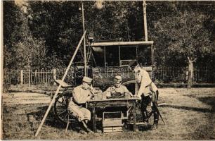 Cs. és kir. vasúti és távirati ezred katonái, tábori távirda állomás / K.u.K. Eisenbahn- und Telegraphen Regiment, Feldtelegrafenstation / Austro-Hungarian Railway and Telegraphy Regiment, field telegraph station