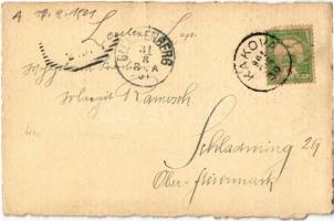 1901 Füzes, Stupini; utca, három kastély. Kézzel festett / street with the three castels. Hand-paint...