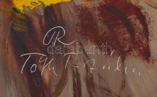 Tóth Rozália (1946-2015): Sárga rózsa. Olaj, farost, jelzett. 40x15 cm Keretben