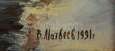 B. Marbeek jelzéssel: Téli táj. Olaj, farost. Jelzett. Keretben 25x33 cm