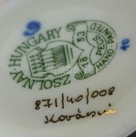 Zsolnay virág mintás váza. Kézzel festett, jelzett, hibátlan 17 cm