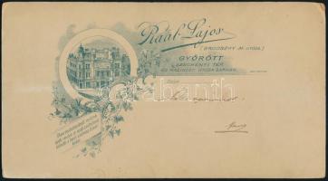 cca 1890 Vágyódó szerelmes. Kabinetfotó Raab L. győri műterméből. 21x11 cm