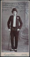 Ferenczy Károly, (1876-1945) színész, színházigazgató dedikált kabinetfotója Legkedvesebb és legszeretettebb rendezőmnek-tanító mesteremnek 11x21 cm