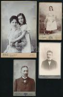 cca 1870-1930 9 db keményhátú fotó és kép klf magyar műtermekből