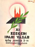 1939 Fábián Imre (1926-2011): XI. Szegedi Ipari Vásár, plakát, 40×30 cm