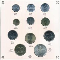 1993. 10f-200Ft (11xklf) forgalmi sor dísztokban, benne 200Ft Ag "MNB", "Magyarország...