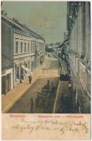 1907 Banja Luka, Banjaluka; Gospodska ulica / Herrengasse, Apotheke / street, pharmacy (wet damage)