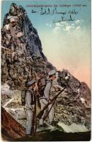 Militärpatrouille im Gebirge (2800 m) / WWI Austro-Hungarian K.u.K. military, mountain patrol. Kapper (Trient) Nr. 206. (EK)