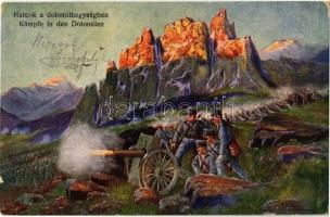 1916 Kämpfe in den Dolomiten / Harcok a Dolomitokban / WWI Austro-Hungarian K.u.K. military, mountain fights in the Dolomites, howitzer, cannon (EK)