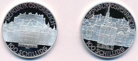 Ausztria 1991. 100Sch Ag "Mozart halálának 200. évfordulója" + 100Sch Ag "Mozart-Salz...