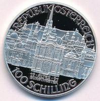 Ausztria 1991. 100Sch Ag "Mozart halálának 200. évfordulója" bársony dísztokban, tanúsítvá...