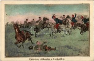 Előőrsünk találkozása a kozákokkal / WWI Austro-Hungarian K.u.K. military, Cossacks attack s: Pogány Lajos