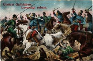 1915 Ütközet Galíciában, lovassági roham / WWI Austro-Hungarian K.u.K. military, battle in Galicia (Galizien), cavalry attack. L. & P. 1828. (EK)