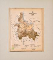 1893 Brassó vármegye térképe,1:360.000, tervezte: Gönczy Pál, Pallas Nagy Lexikona, Bp., Posner, paszpartuban, 28x23 cm