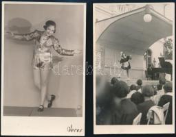 cca 1945 előtt készült felvételek, 8 db vintage fotó Heltai Sándorné táncosnő hagyatékából, 6x6 cm é...