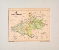 1893 Csanád vármegye térképe,1:340.000, tervezte: Gönczy Pál, Pallas Nagy Lexikona, Bp., Posner, paszpartuban, 23x28 cm
