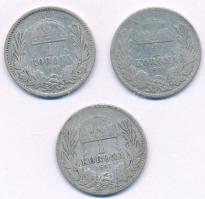 1893-1895. 1K Ag "Ferenc József" (3xklf) T:3,3- Adamo K5