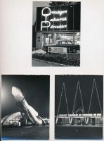 cca 1967 Budapest éjjel, 11 db vintage fotó a városról, 9x12 cm