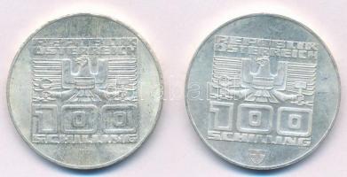 Ausztria 1975. 100Sch Ag "50 éves a schilling" + 100Sch Ag "Téli Olimpia Innsbruck&qu...