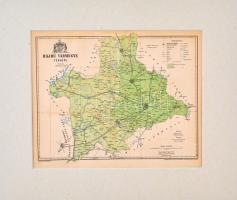 1894 Hajdu vármegye térképe,1:370.000, tervezte: Gönczy Pál, Pallas Nagy Lexikona, Bp., Posner, paszpartuban, 23x28 cm