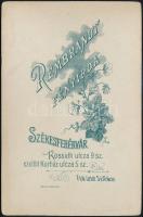 cca 1898 Székesfehérvár, a Rembrandt fényirdában készült, vintage fénykép, kabinetfotó méretben, 16,...