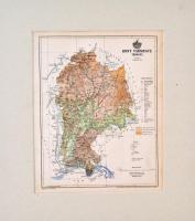 1894 Fogaras vármegye térképe,1:368.000, tervezte: Gönczy Pál, Pallas Nagy Lexikona, Bp., Posner, paszpartuban, 28x23 cm