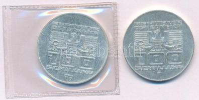 Ausztria 1976. 100Sch Ag "Innsbruck - XII. téli olimpia / Síelő" + 100Sch Ag "Karinti...