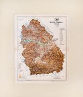 1894 Hunyad vármegye térképe,1:520.000, tervezte: Gönczy Pál, Pallas Nagy Lexikona, Bp., Posner, paszpartuban, 28x22 cm