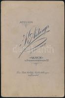 cca 1910 Bécsi kutya és gazdája, K. Aichinger bécsi műtermében készült, vintage fotó, 16,3x10,8 cm