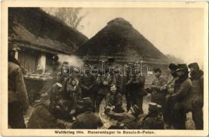 1914 Weltkrieg 1914. Husarenlager in Russisch-Polen / WWI Austro-Hungarian K.u.K. military, hussars in Russian Poland (Vistula Land)