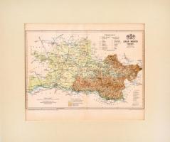 1893 Arad vármegye térképe,1:550.000, tervezte: Gönczy Pál, Pallas Nagy Lexikona, Bp., Posner, paszpartuban, 23x28 cm