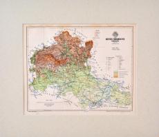 1893 Heves vármegye térképe,1:430.000, tervezte: Gönczy Pál, Pallas Nagy Lexikona, Bp., Posner, paszpartuban, 23x28 cm