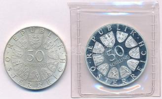 Ausztria 1974. 50Sch Ag "Bécsi Nemzetközi Kertészeti Kiállítás" + 1974. 50Sch Ag "50 ...