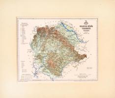 1893 Belovár-Kőrös vármegye térképe,1:460.000, tervezte: Gönczy Pál, Pallas Nagy Lexikona, Bp., Posner, paszpartuban, 23x28 cm